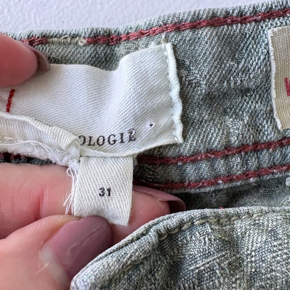 Anthropologie The Wanderer Pants Size 31 Sage Green Jacquard Palm Tree Print - Picture 4 of 14